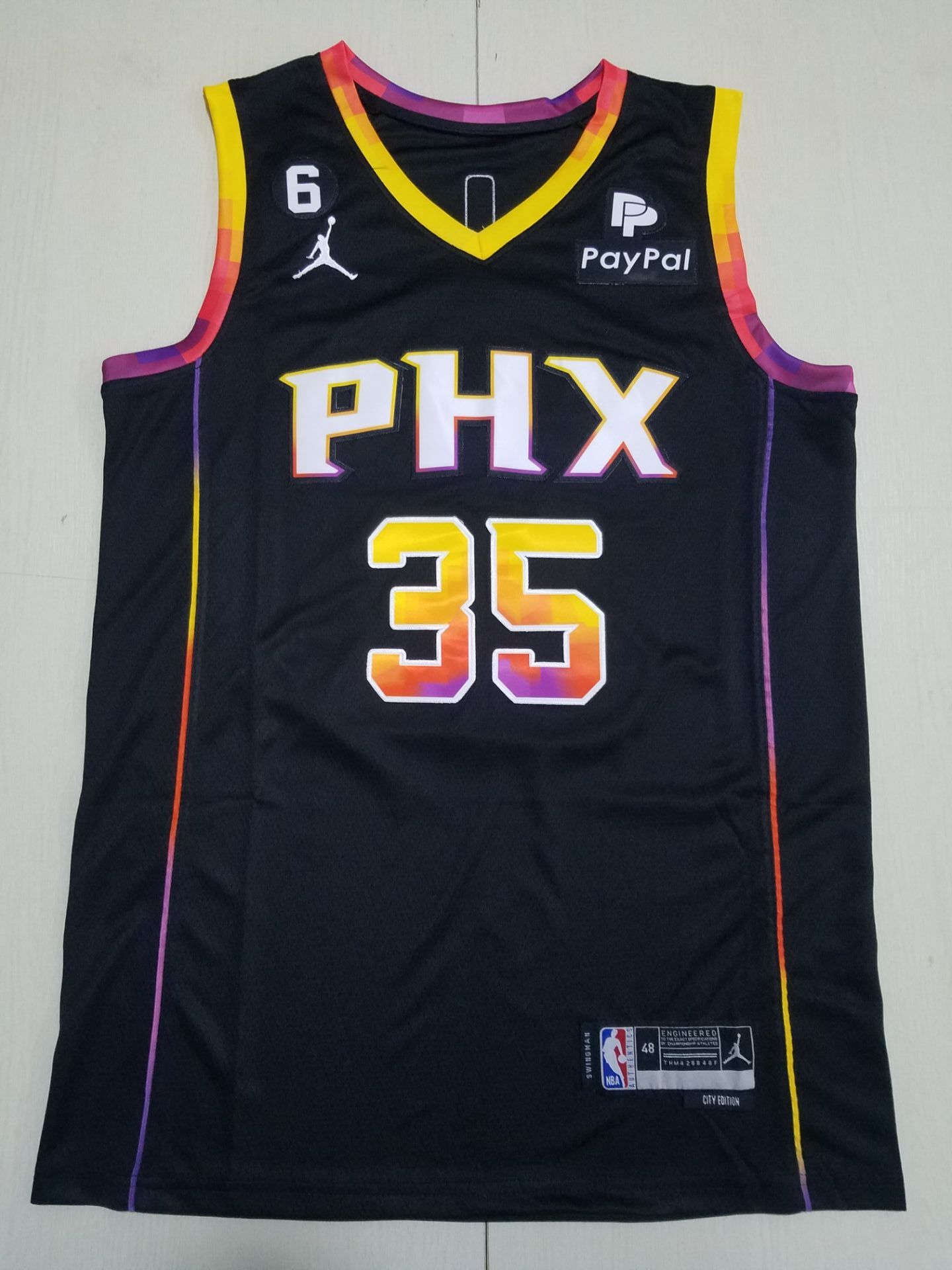 Men Phoenix Suns #35 Durant Black Paypal 2023 NBA Jersey